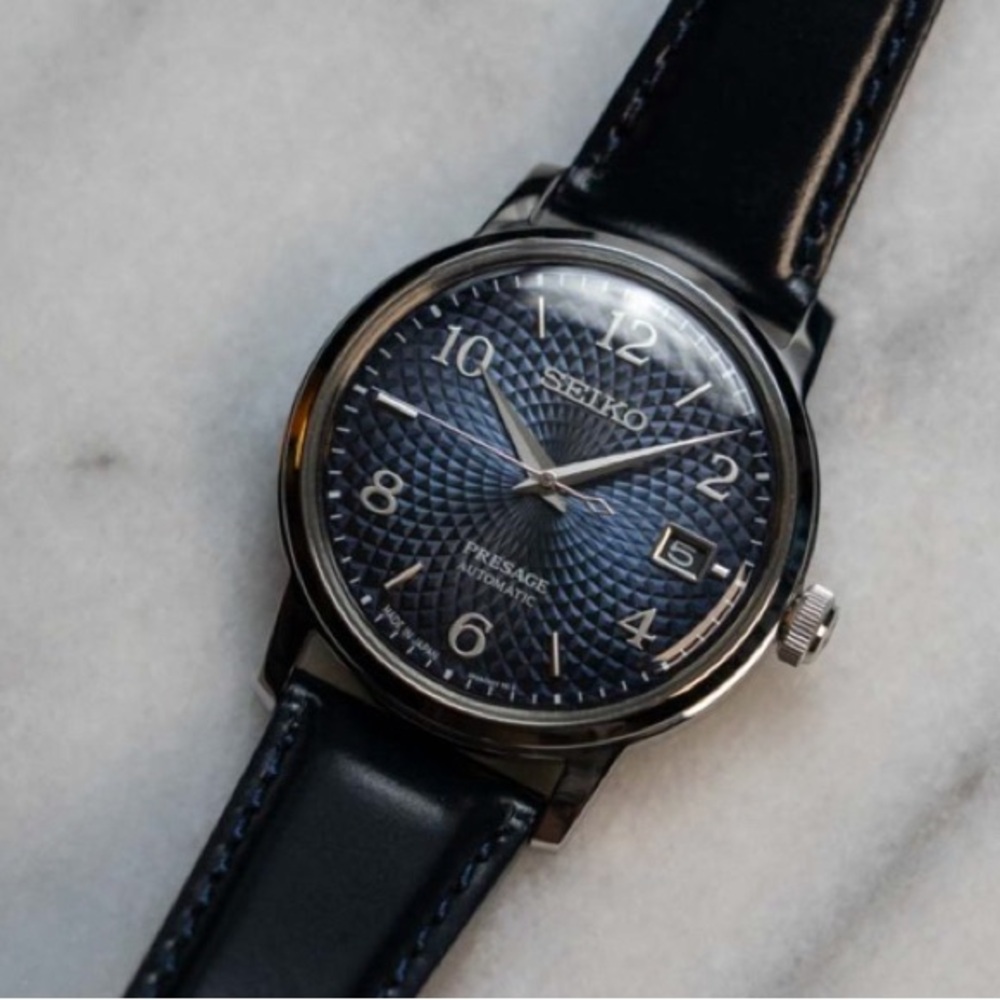 Seiko Manhattan Blue Cocktail Time 38mm + grey nubuck strap - Picture 4 of 7